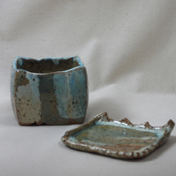 角陶製植木鉢(皿付き)3 9枚目の画像
