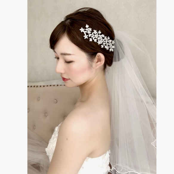 GS195   ヘッドドレス　ウェディング　ブライダル ヘアアクセサリー リーフ    結婚式 4枚目の画像