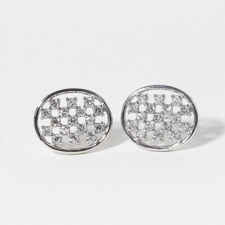 プラチナ　シンメトリー　サークルデザインピアス　0.22ct　天然ダイヤモンド　Pt900