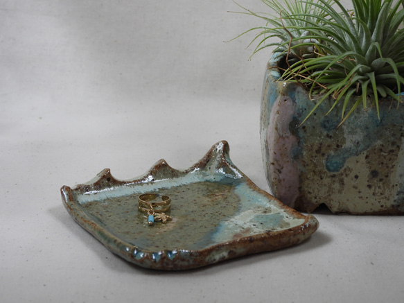 角陶製植木鉢(皿付き)4 8枚目の画像