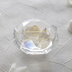 【名入れ】クリスタルガラスのジュエリーケース／ブリリアントカット／LC-175 12枚目の画像