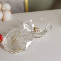 【名入れ】クリスタルガラスのジュエリーケース／ブリリアントカット／LC-175 2枚目の画像