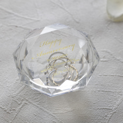 【名入れ】クリスタルガラスのジュエリーケース／ブリリアントカット／LC-175 11枚目の画像