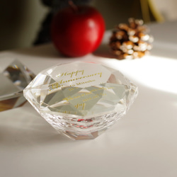 【名入れ】クリスタルガラスのジュエリーケース／ブリリアントカット／LC-175 14枚目の画像