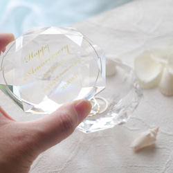 【名入れ】クリスタルガラスのジュエリーケース／ブリリアントカット／LC-175 8枚目の画像