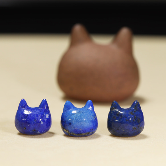 縄文ねこ形土製品 ラピスラズリのネックレス　 （659-540/ラピス） 6枚目の画像