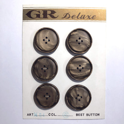 【SALE】  ボタン シート レトロ シートボタン 1シート 29mm 6個入り 昭和レトロ ab-106 1枚目の画像