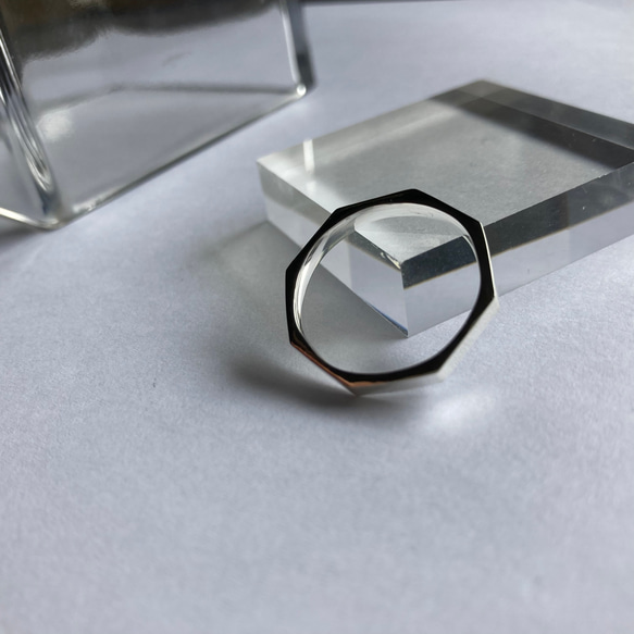 octagon+ ring 【silver925】　シンプル　八角形　華奢　シルバー　シルバー925 メンズ　 11枚目の画像