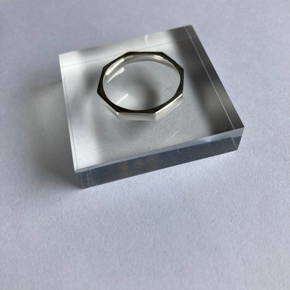 octagon+ ring 【silver925】　シンプル　八角形　華奢　シルバー　シルバー925 メンズ　 15枚目の画像