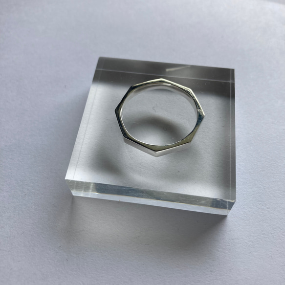octagon+ ring 【silver925】　シンプル　八角形　華奢　シルバー　シルバー925 メンズ　 16枚目の画像