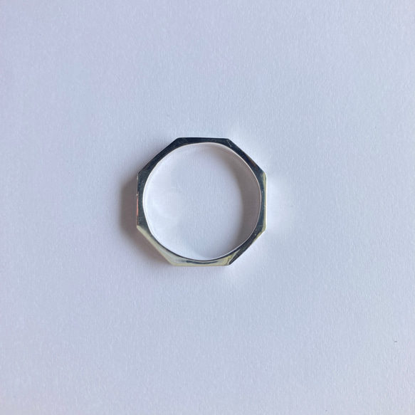 octagon+ ring 【silver925】　シンプル　八角形　華奢　シルバー　シルバー925 メンズ　 18枚目の画像