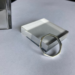 octagon+ ring 【silver925】　シンプル　八角形　華奢　シルバー　シルバー925 メンズ　 10枚目の画像