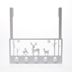 【OPUSDongqiMetalworking】ヨーロピアンスタイルの錬鉄製鹿のドアバックフック-魔法の森（白）/金属製のシーム 3枚目の画像