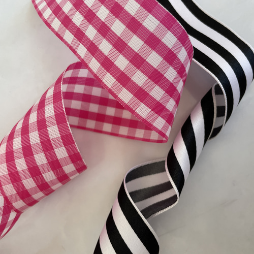 オーダーメイド ギンガムチェックリボン