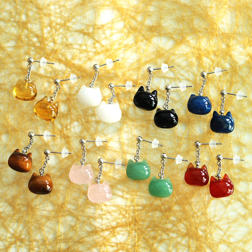 縄文ねこ形土製品 ラピスラズリのピアス （659-541/ラピス） ピアス