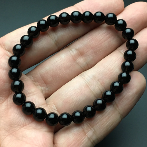 モリオン(黒水晶)＆ギベオンデザインブレスレット【カット