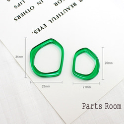 【6個】變形五邊形透明零件【綠色】-mt-3662 第3張的照片