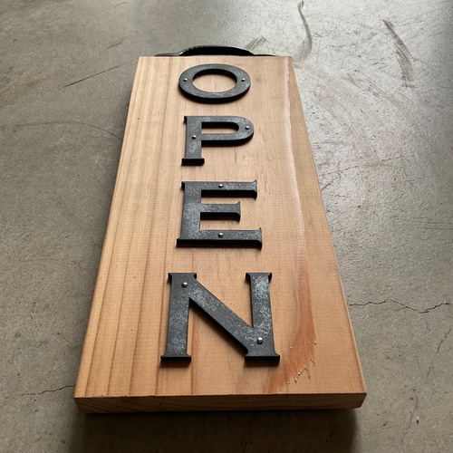 OPEN CLOSEDサイン 文字真アイアンエイジング アンティーク 縦横