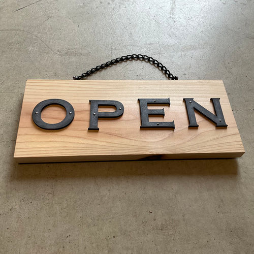 OPEN CLOSEDサイン 文字真アイアンエイジング アンティーク 縦横
