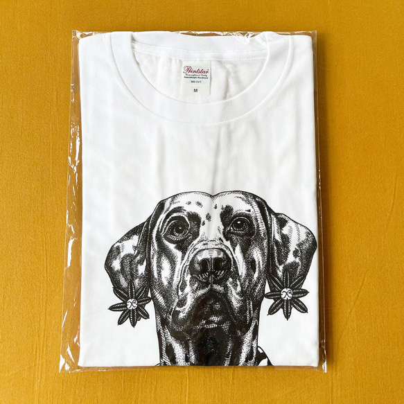 白Tシャツ　半袖　動物　犬 7枚目の画像