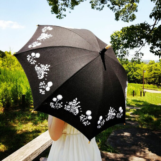 新品 ジャガードボタニカル刺繍 UV防止加工生地 ゴールド パラソル・日傘 新品 ジャガードボタニカル刺繍 UV防止加工生地 ゴールド