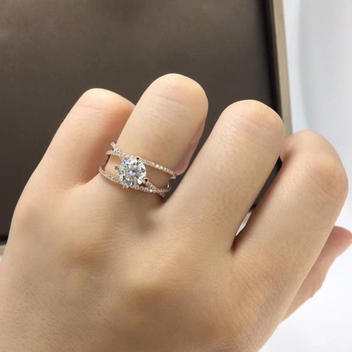 newデザイン】モアサナイト リング K18PG 指輪・リング Worldstone  