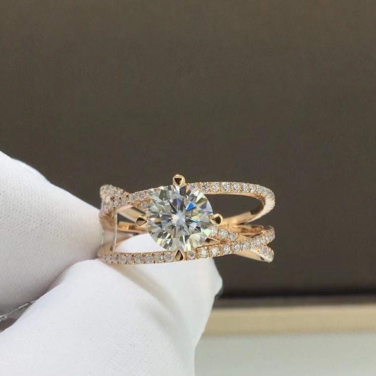 【newデザイン】モアサナイト 　リング　K18PG