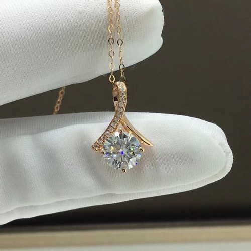 newデザイン】モアサナイト ネックレス わかかっ K18PG 