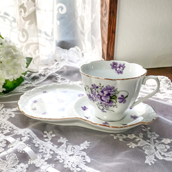 Barbotine スミレ　蝶々　カップのみ　カップ　Violette エレガント】スミレのカップ＆ソーサートレイ ティーカップ La Maison