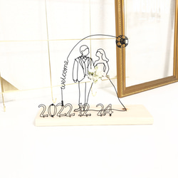 ［オーダーメイド］ウェルカムボード　リングピロー　ウェディング　プレゼント　ギフト　ワイヤークラフト　ワイヤーアート 1枚目の画像