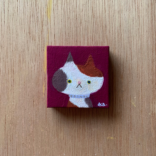 ハッピーあっぷるちゃん　油絵　画家　小楠アキコ作品　20×20cm　キャンバス ハッピーあっぷるちゃん油絵画家小楠アキコ作品20×20cmキャンバス
