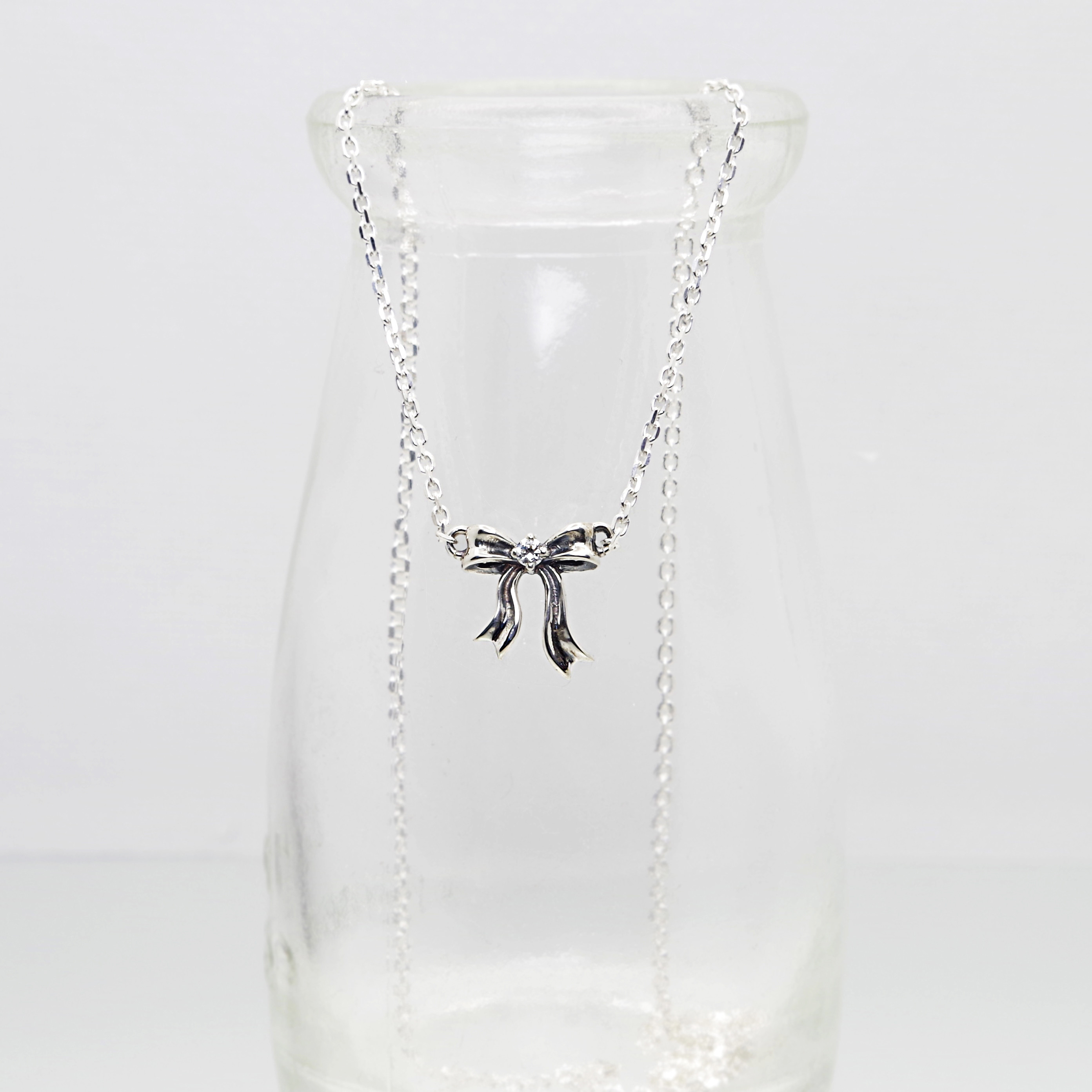 [SV925]リボンのプチペンダント　シルバー