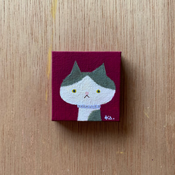 「私の猫」キラキラキャンバス画 ハチワレ 1枚目の画像