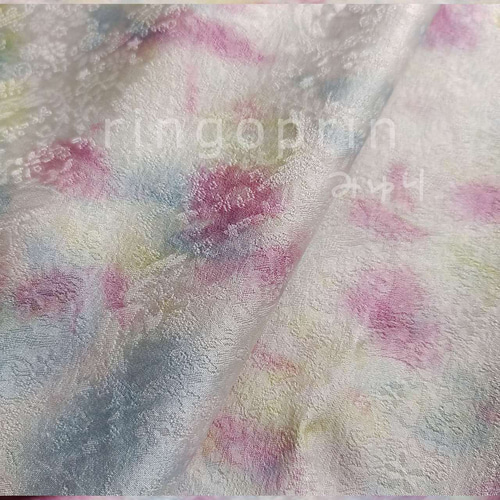 正絹ピンク斑柄