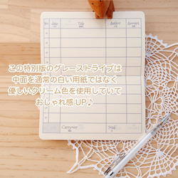 読んで貯める読書通帳　大人可愛い　グレーストライプ　読書通帳　読書ノート 8枚目の画像