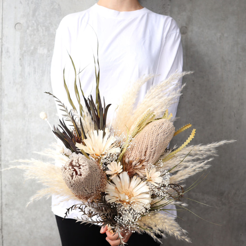 おしゃれ花嫁のパンパスグラスブーケ♡ 白無垢 ドライフラワー おしゃれ花嫁のパンパスグラスブーケ♡ 白無垢 ドライフラワー