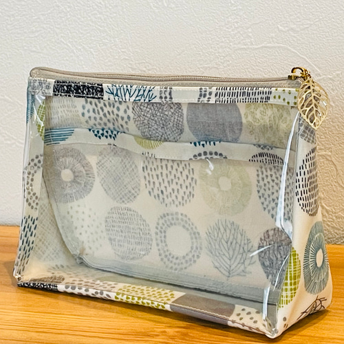 新作♪ ラミネートポーチ 北欧柄 PVC クリアファスナー ポケット