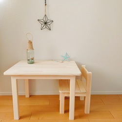 ハンドメイド キッズデスク（チーク色＆ホワイト） ハンドメイド キッズチェア&キッズデスク（チーク色＆ナチュラル）