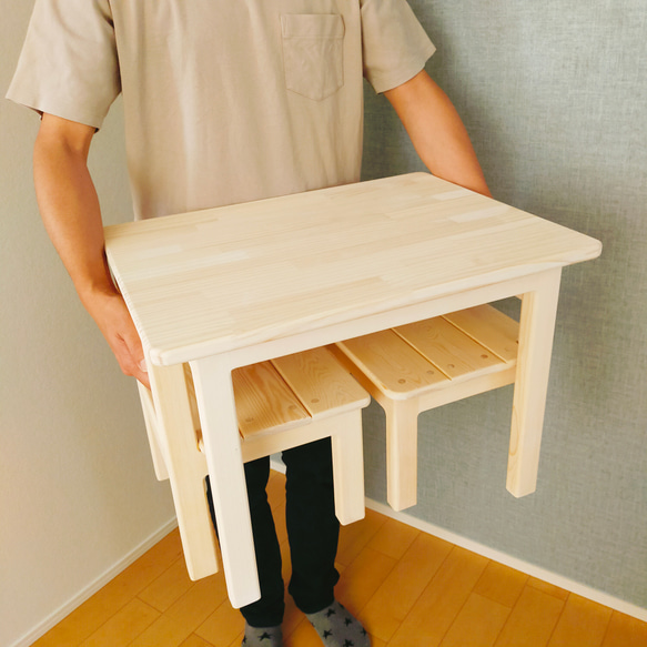 椅子テーブルセット　ホワイト　子供用　キッズチェア2　キッズテーブル　学習机　サイドテーブル　インテリア 4枚目の画像