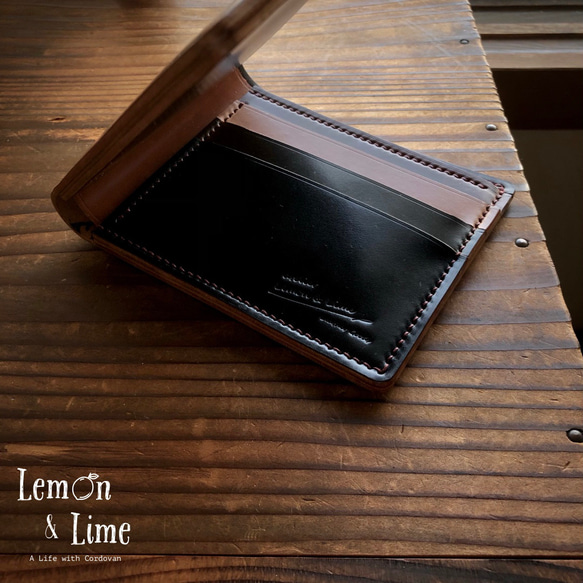  ホーウィンシェルコードバンで作った二折札入れ / Shell Classic Bifold, Horween【受注製作】