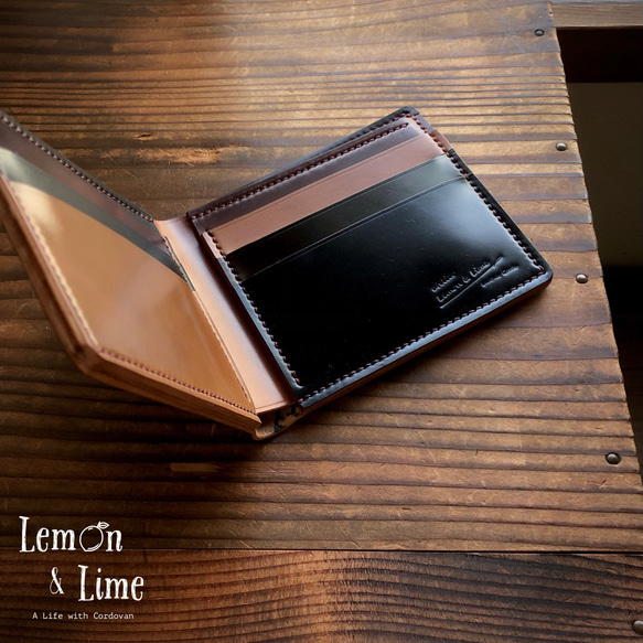  ホーウィンシェルコードバンで作った二折札入れ / Shell Classic Bifold, Horween【受注製作】