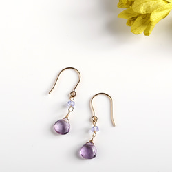 紫水晶和坦桑石耳環/耳環/K14GF（金屬配件可更換） 第6張的照片