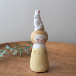 陶器で作った人形   noru doll ( ノルドール )  　白いうさぎ 2 4枚目の画像