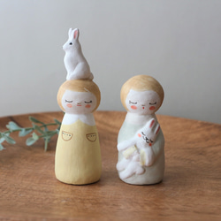 陶器で作った人形   noru doll ( ノルドール )  　白いうさぎ 2 7枚目の画像