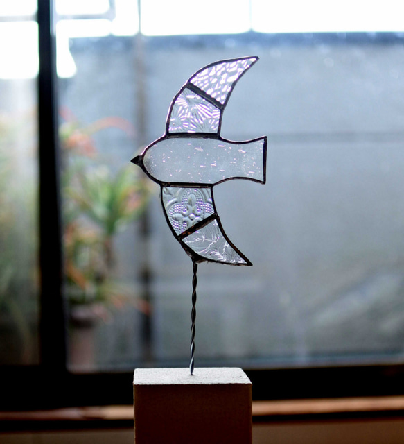 風の鳥　ステンドグラス　ロング 3枚目の画像