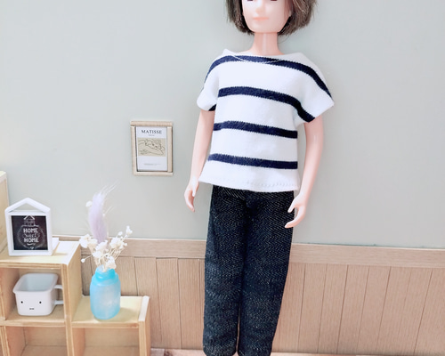 リカちゃん服  ボーダーTシャツセット リカちゃん服 ボーダーTシャツセット