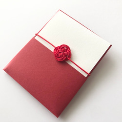菜の花結びのメッセージカード（紅） 3枚目の画像