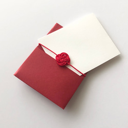 菜の花結びのメッセージカード（紅） 5枚目の画像
