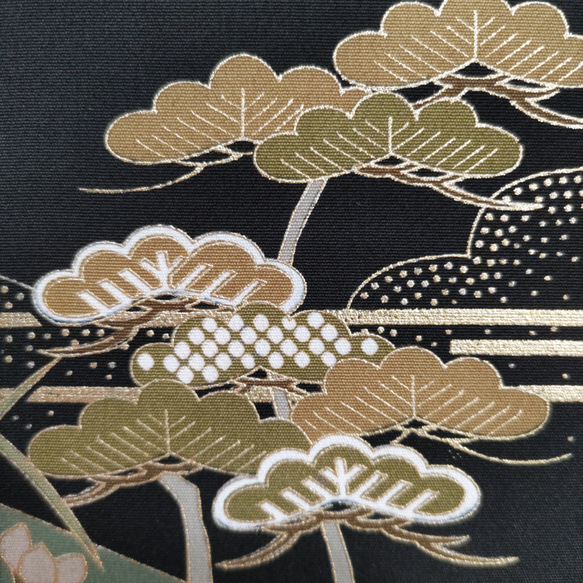 壁掛け　和風 かべ飾り　古布・松模様　NO.45 3枚目の画像