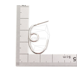 ERG-2090-R [2 pcs] 圓形耳環，圓形耳釘 / 17mm x 25mm 第5張的照片